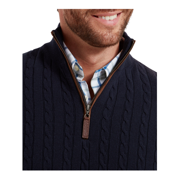 Schoffel Calton Cotton Cashmere Cable 1/4 Zip Jumper