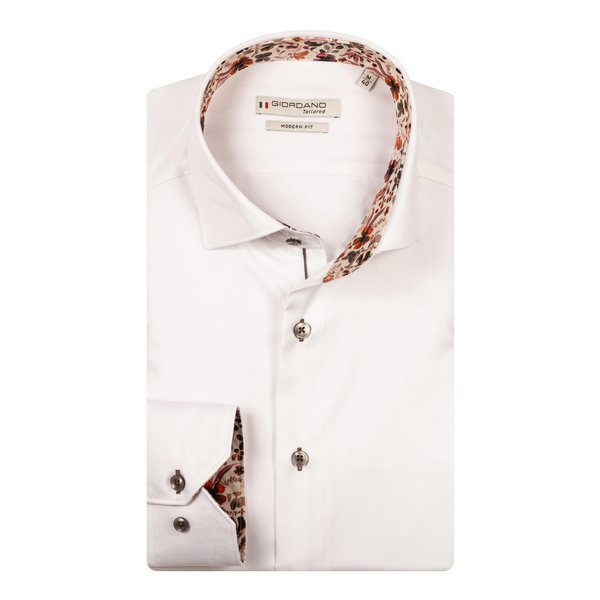 Giordano Long Sleeve Plain Shirt With Floral Trim