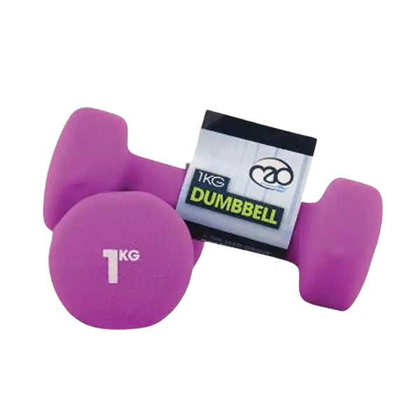 Fitness Mad Neoprene 1kg Dumbbell (Pair) in Purple