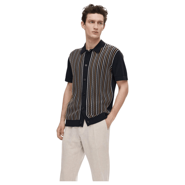 Selected Mattis Short Sleeve Knitted Structure Cardigan