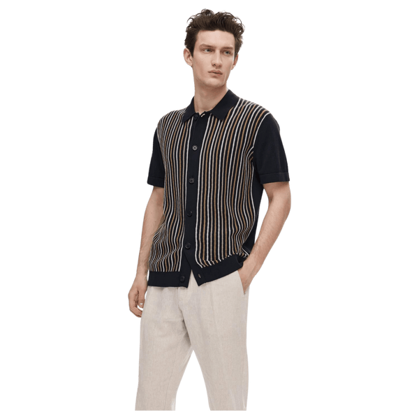 Selected Mattis Short Sleeve Knitted Structure Cardigan for Men