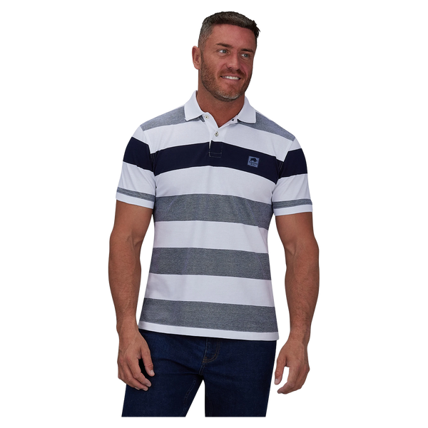 Raging Bull Birdseye Contrast Panel Polo Shirt for Men