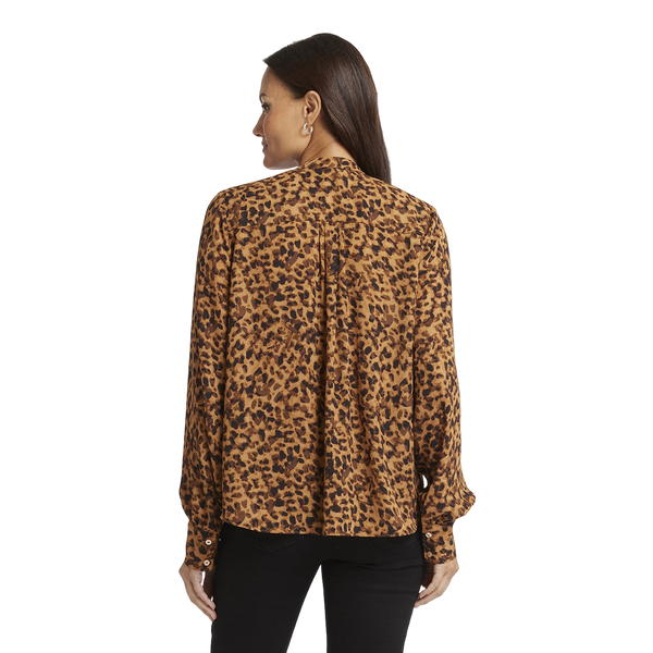 NYDJ Long Sleeve Tie Neck Blouse