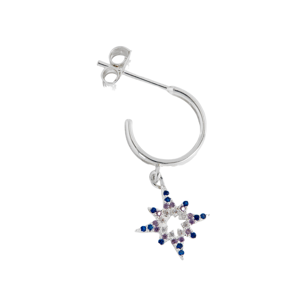 Estella Bartlett Mixed CZ North Star Hoop Earrings