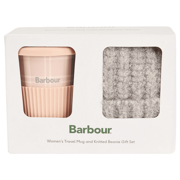 Barbour Beanie Hat & Travel Mug Set
