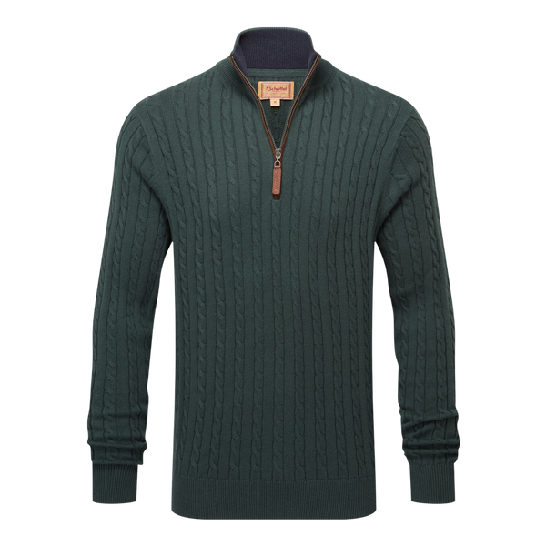 Schoffel Calton Cotton Cashmere Cable 1/4 Zip Jumper