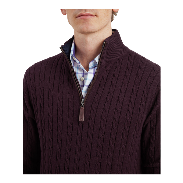 Schoffel Calton Cotton Cashmere Cable 1/4 Zip Jumper
