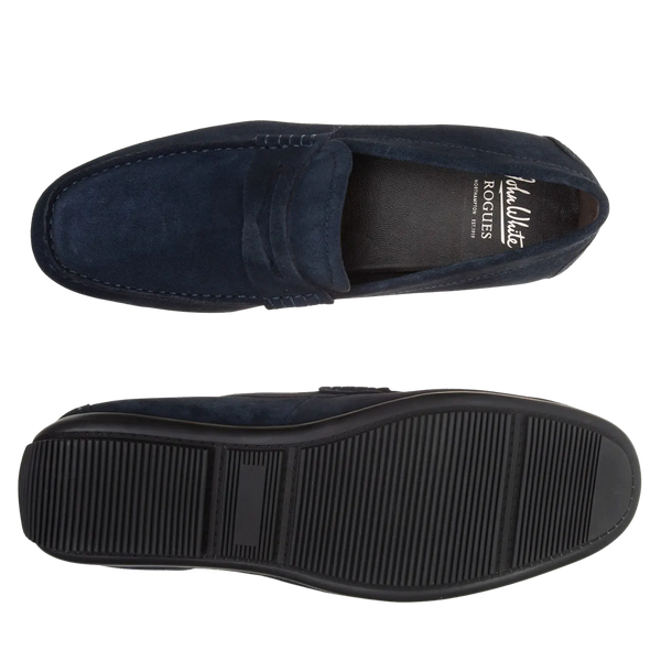 John White Monaco Suede Penny Driver Moccasin Loafer Shoe