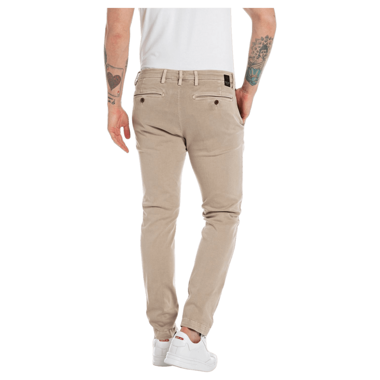 REPLAY Heren Slim Fit Chino Jeans Zeumar Hyperchino Color Xlite, 200 natuurlijke touw, 34W / 32L REPLAY Heren Slim Fit Chino Jeans Zeumar Hyperchino Color Xlite, 200 natuurlijke touw, 34W / 32L