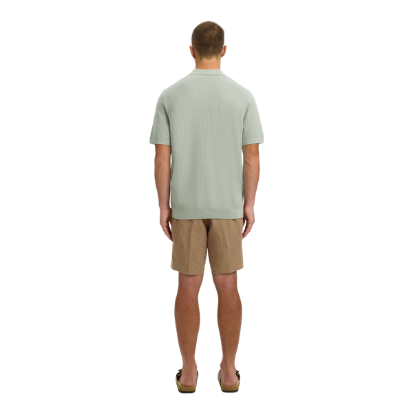 Selected Cran Short Sleeve Knit Structure Zip Polo