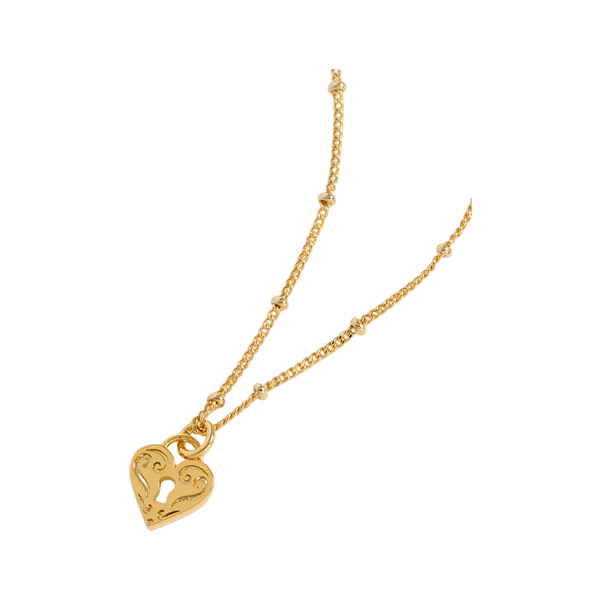 Estella Bartlett Engraved Heart Padlock Necklace