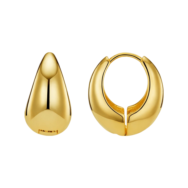Orelia Jewellery Polished Domed Taper Hoop Earrings