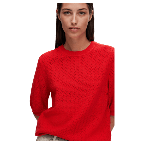 Selected Femme Helena Short-Sleeved Knitted Top