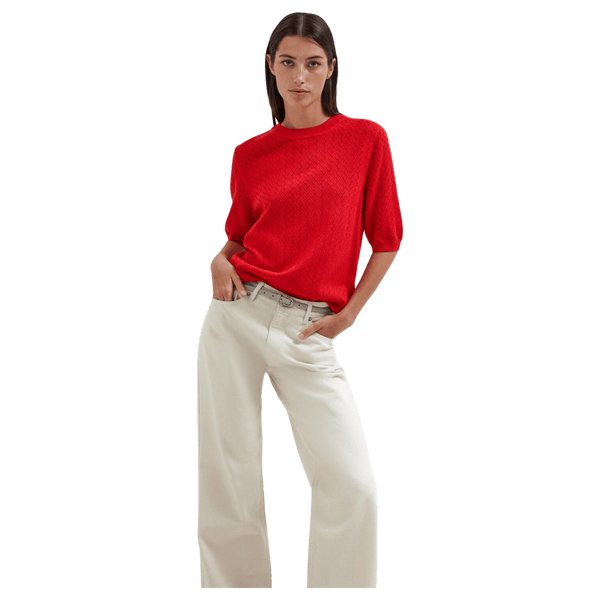 Selected Femme Helena Short-Sleeved Knitted Top
