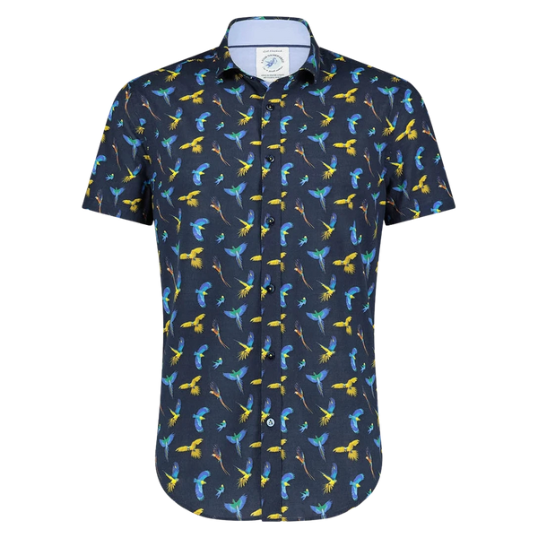 A Fish Named Fred Short Sleeve Bird Print Shirt