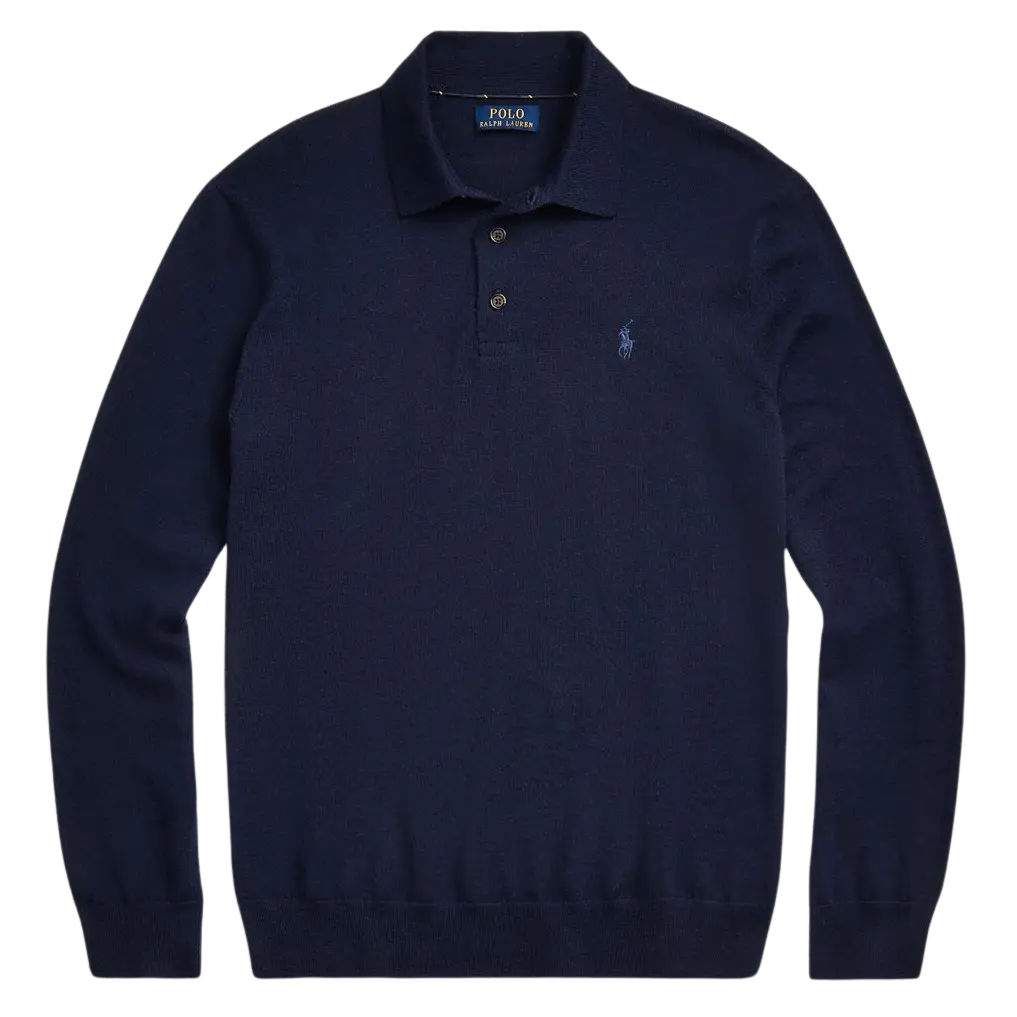 Polo Ralph Lauren Washable Wool Long Sleeve Polo Shirt Coes