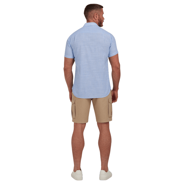 Raging Bull Fine Stripe Short Sleeve Shirt for Men
