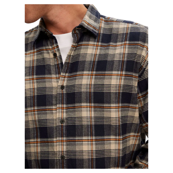 Selected Owen Checked Long Sleeve Flannel Shirt for Men