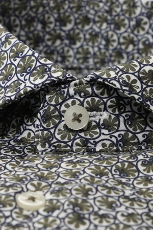 Eterna Printed Splat Formal Shirt - Khaki