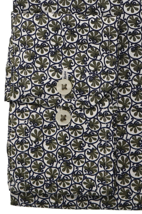 Eterna Printed Splat Formal Shirt - Khaki