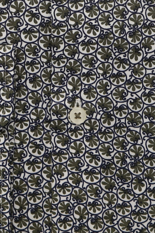 Eterna Printed Splat Formal Shirt - Khaki