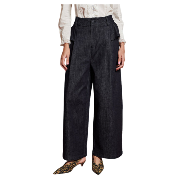 Sister Jane Curio Denim Ruffle Trousers