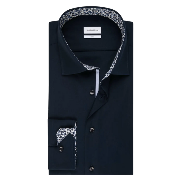 Seidensticker Long Sleeve Slim Fit Shirt With Trim for Men