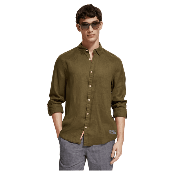 Scotch & Soda Linen Shirt With Roll Up for Men