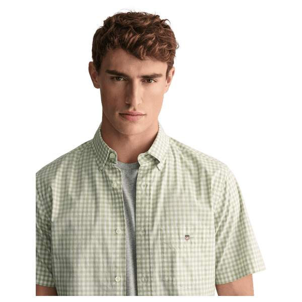 GANT Regular Fit Poplin Gingham Short Sleeve Shirt