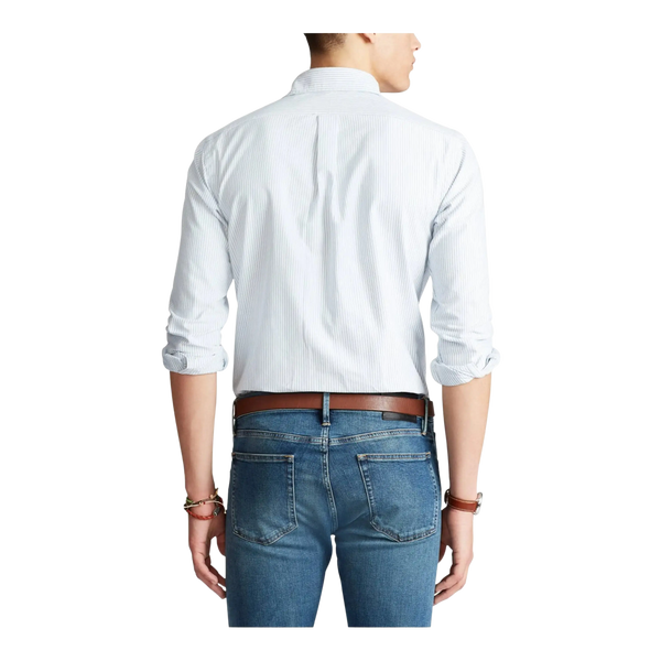 Polo Ralph Lauren Custom Fit Oxford Long Sleeve Stripe Shirt for Men