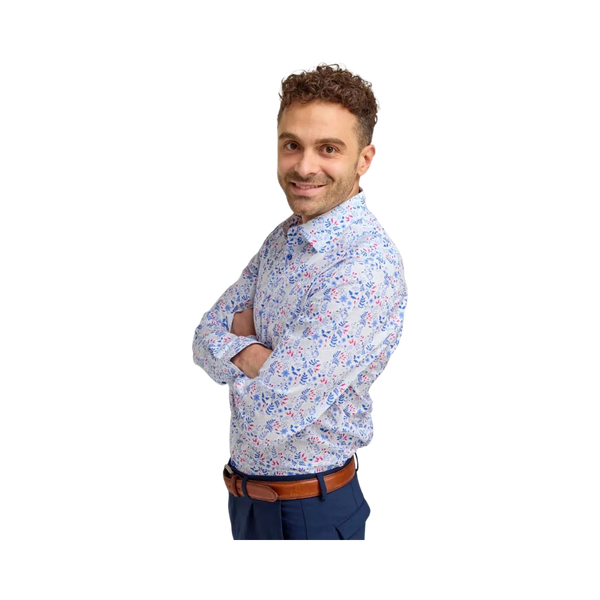 Double Two Floral Long Sleeve Formal Shirt