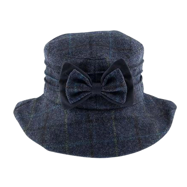Dents Abraham Moon Check Hat with Bow Detail