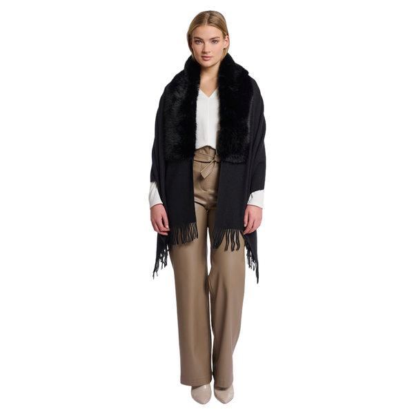 Rino & Pelle Wendy Cape With Fur Details