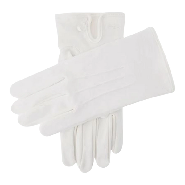 Dents Curzon White Button Gloves for Men in White