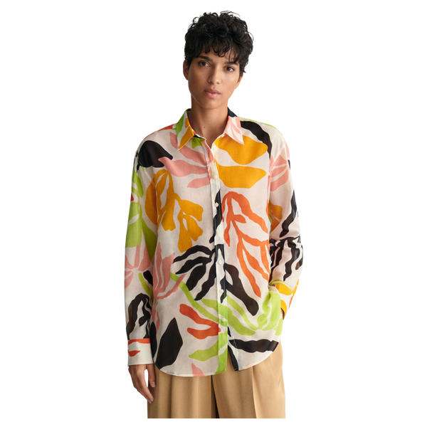 GANT Relaxed Palm Print Long Sleeve Shirt for Women