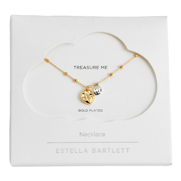 Estella Bartlett Triple Beaded Chain And Molton Pebbles Necklace