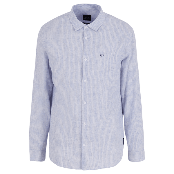 Armani Exchange Long Sleeve Linen Blend Shirt for Men