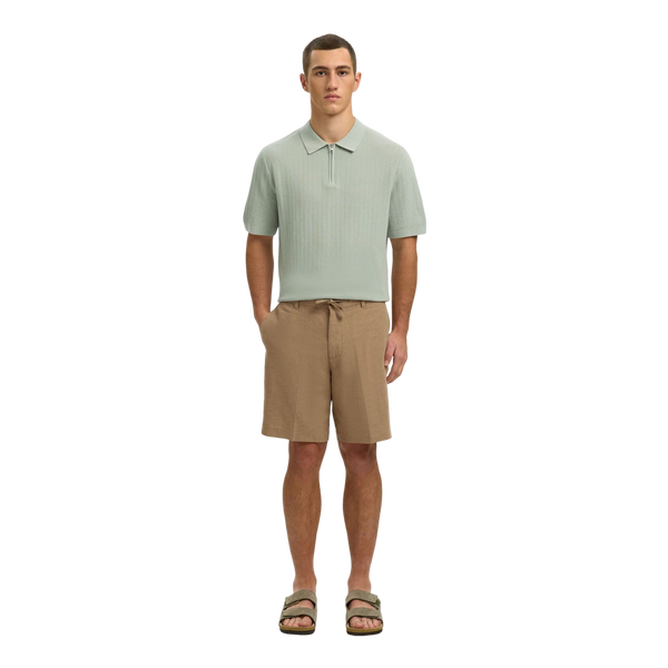 Selected Cran Short Sleeve Knit Structure Zip Polo