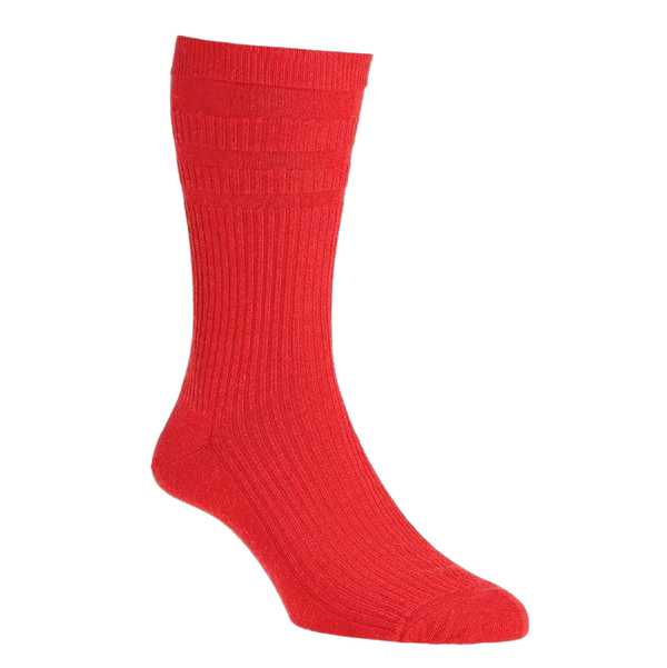 HJ Hall Original Wool Softop Socks in Red