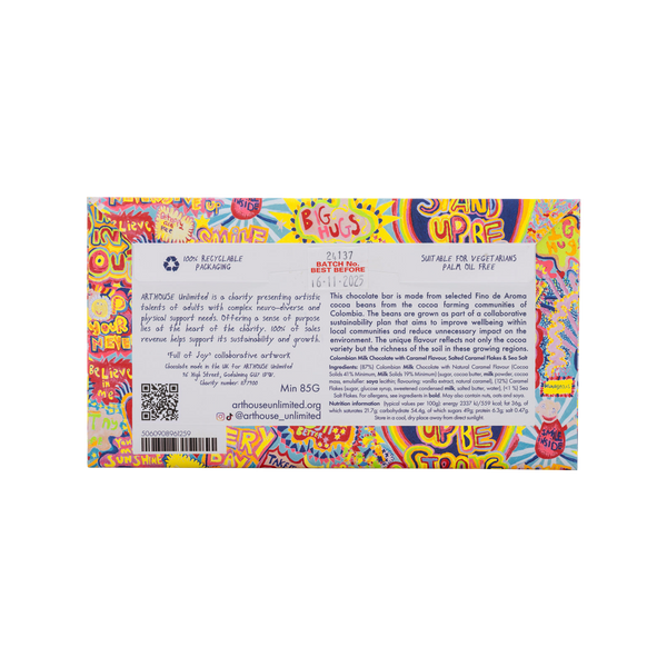 Arthouse Unlimited Full Of Joy, Silky Milk Chocolate Bar
