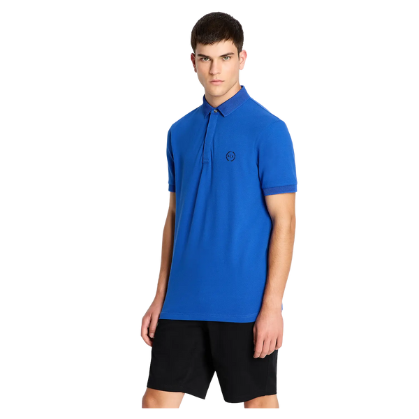 Armani Exchange Textured Collar Polo Shirt for Men
