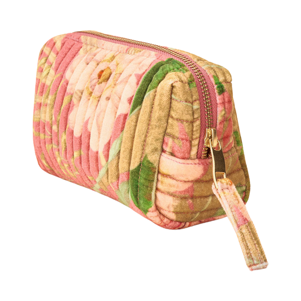 Powder Delicate Tropical Quilted Vanity Bag