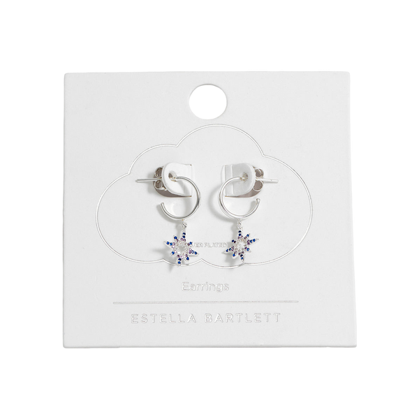 Estella Bartlett Mixed CZ North Star Hoop Earrings