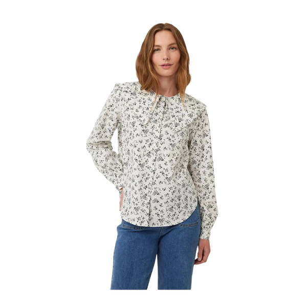 Great Plains Micro Floral Organic Round-Neck Blouse for Women