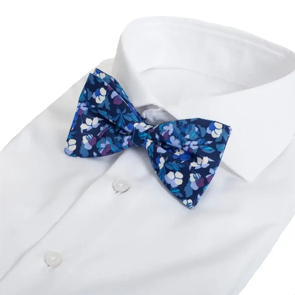 Bow Tie Made with Liberty Fabric for Men in Blue