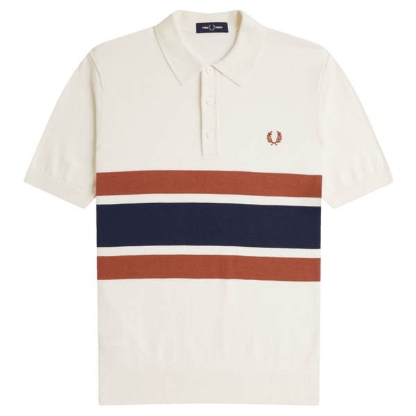 Fred Perry Panelled Knitted Short Sleeve Shirt