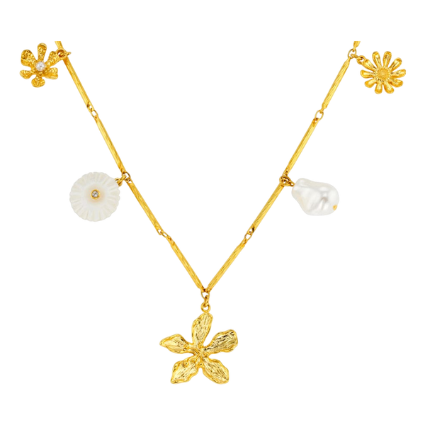 Orelia Jewellery Statement Flower & Pearl Necklace