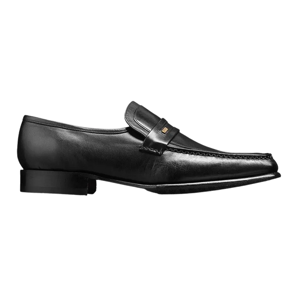 Barker Wesley Leather Loafer Shoes for Men in Black