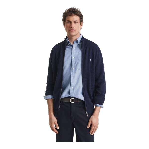 GANT Micro Texture Full Zip Sweater