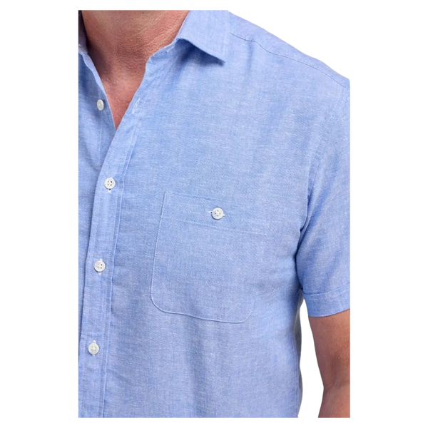 Double Two Short Sleeve Linen Blend Shirt